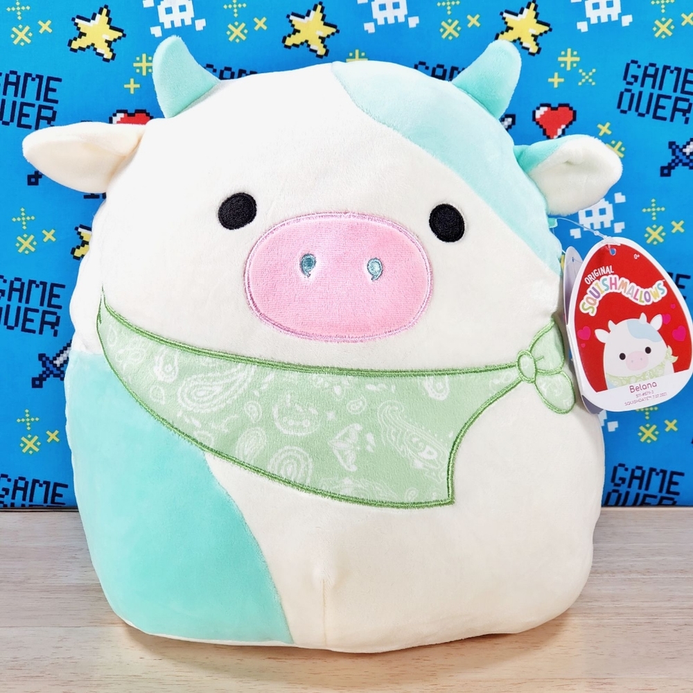 Squishmallow Belana the Valentine's Day Cow 11" 2022 UltraSoft Stuffed Plush NWT - Picture 1 of 12